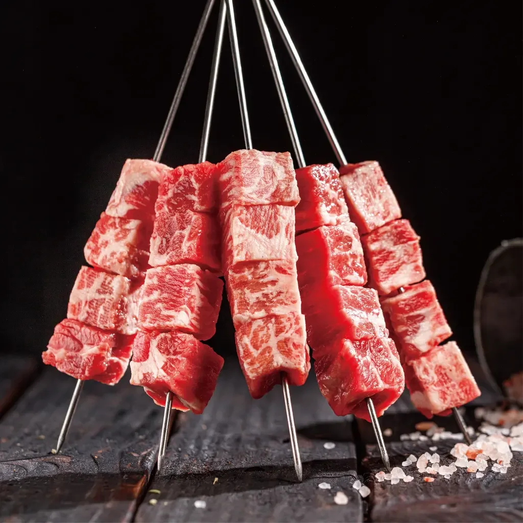 雪花牛肉串 Marbled Beef Skewers